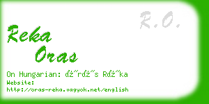 reka oras business card